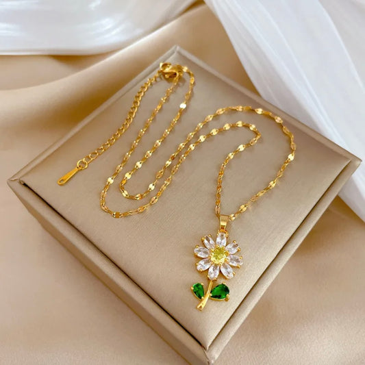 Collar girasol - acero inoxidable