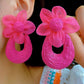 Aretes flores rosadas