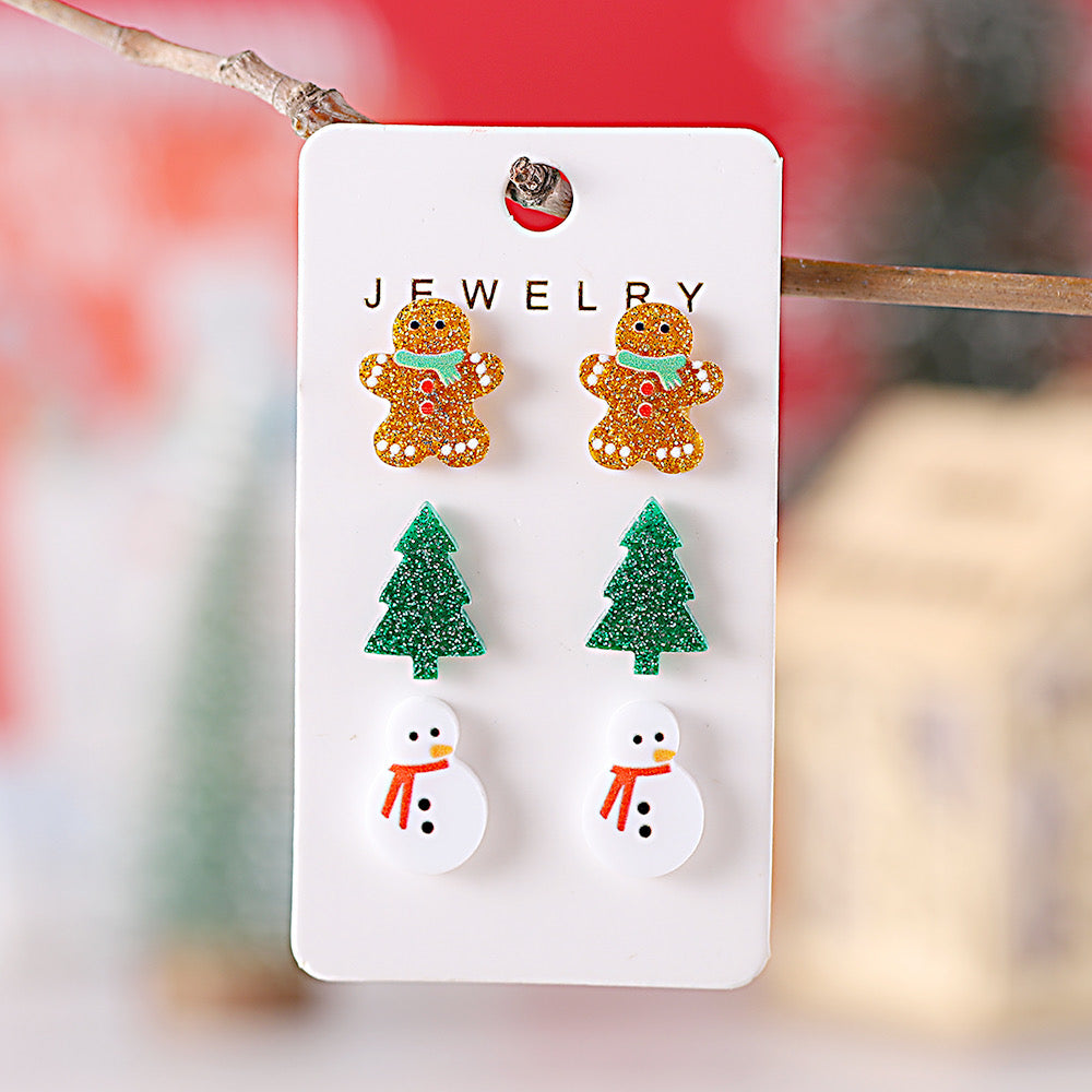 Set de aretes navideños