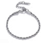 Pulsera espiral plateada 3mm- acero inoxidable