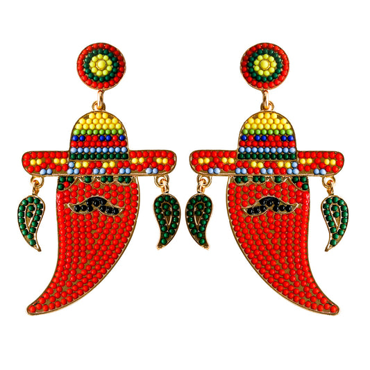 Aretes viva México - chiles