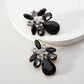 Aretes de pedrería negros