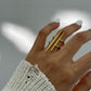 Anillo dorado ajustable mod8- acero inoxidable