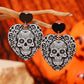 Aretes corazones con calaveras