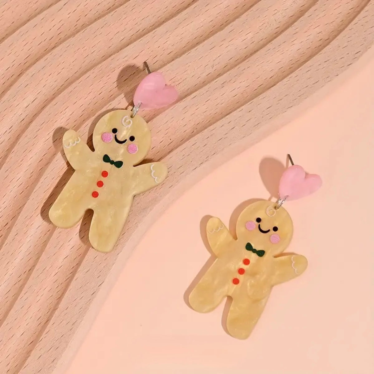 Aretes estilo galleta de jengibre