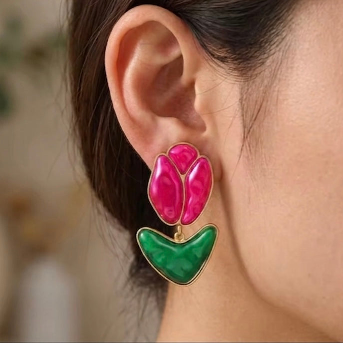 Aretes de tulipanes