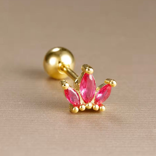 Piercing rosa - acero inoxidable (1 pieza)