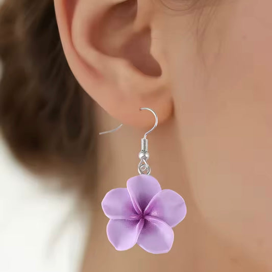 Aretes de florecitas moradas