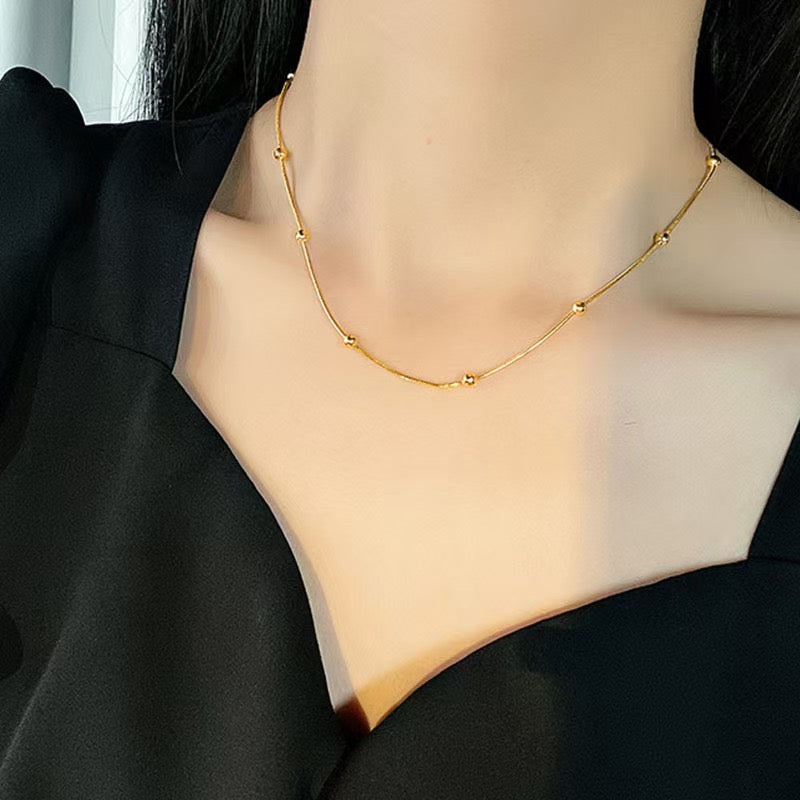 Collar bolitas - Acero inoxidable