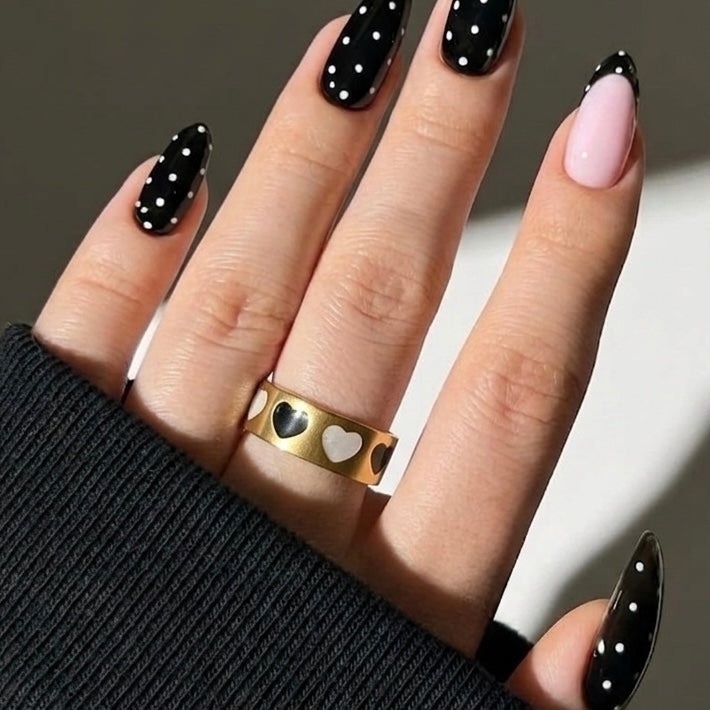 Anillo ajustable corazones byn- acero inoxidable