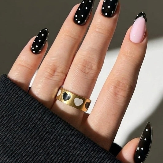 Anillo ajustable corazones byn- acero inoxidable