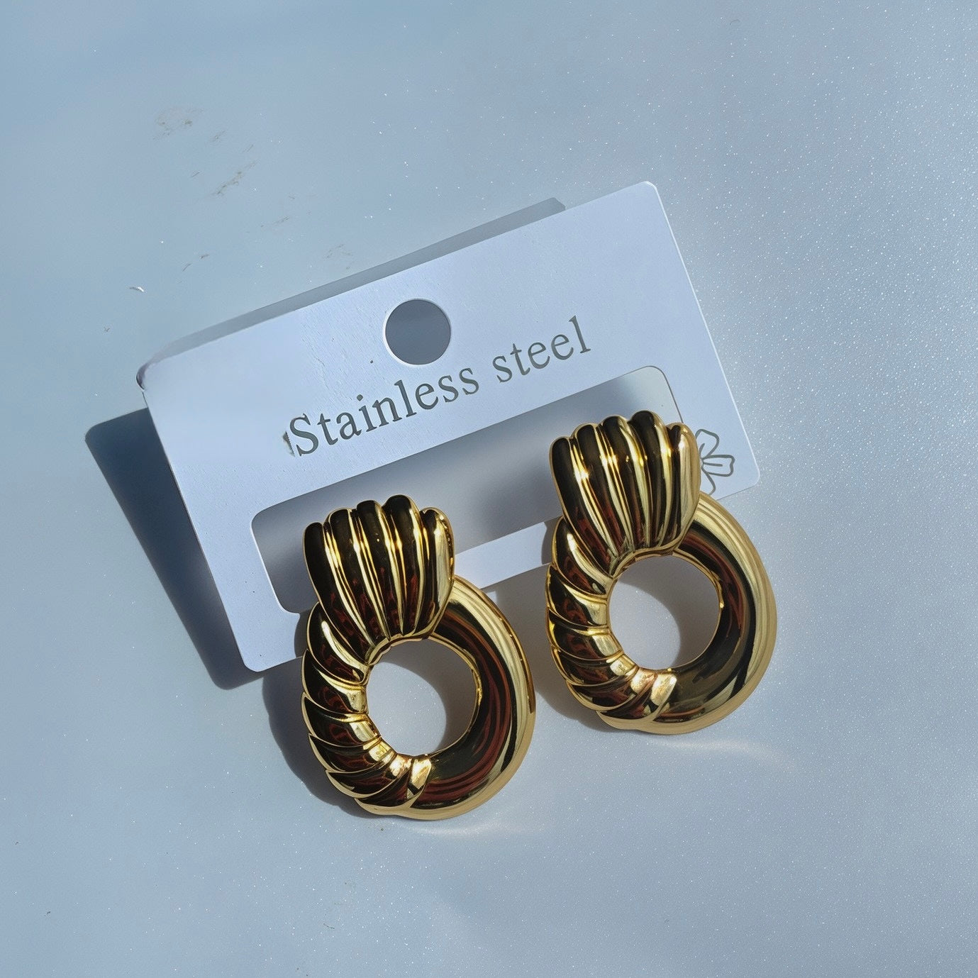 Aretes de dorados mod7 - acero inoxidable
