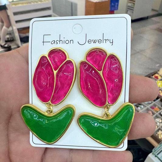 Aretes de tulipanes