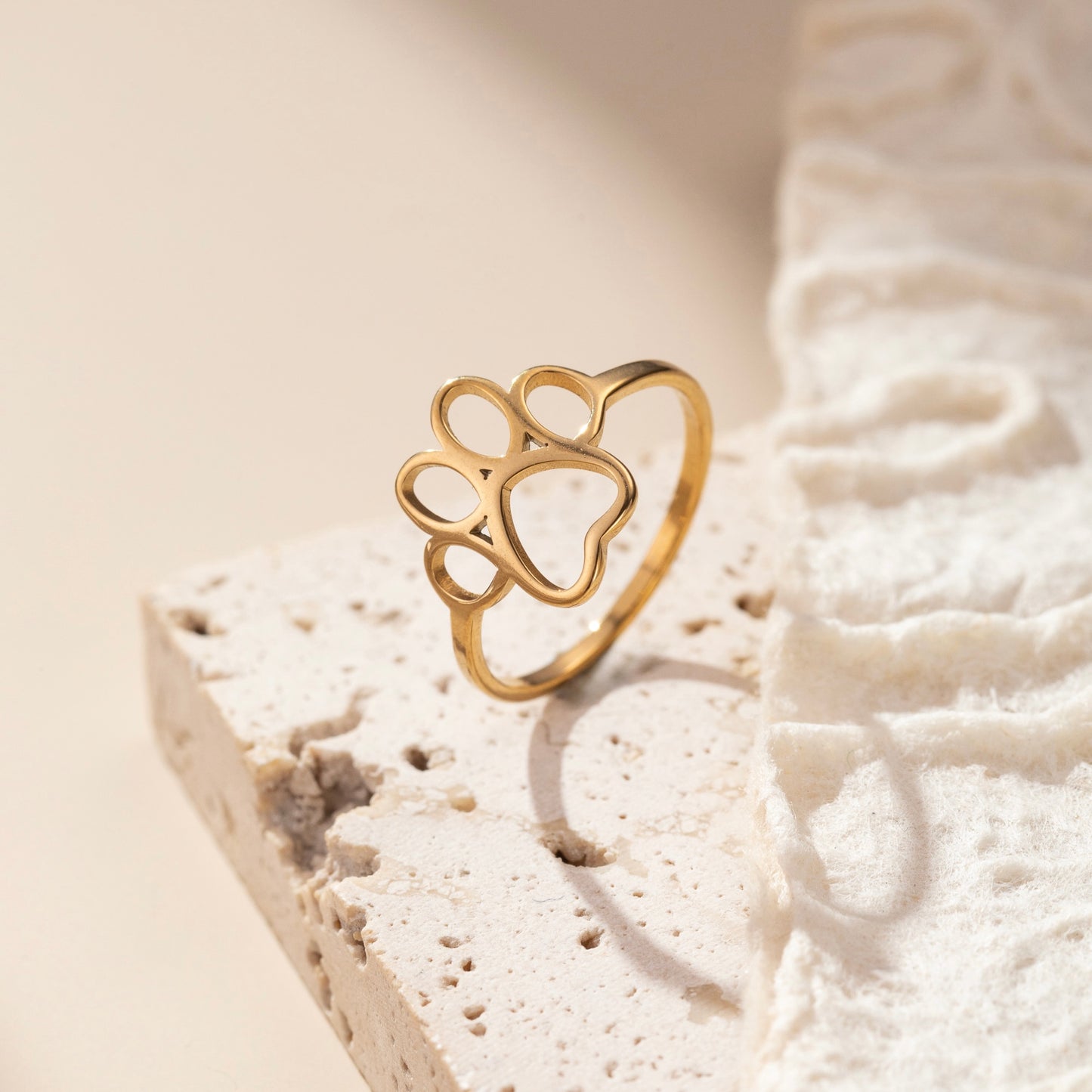 Anillo huella perro talla 8- acero inoxidable