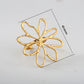 Anillo ajustable flor dorada - acero inoxidable