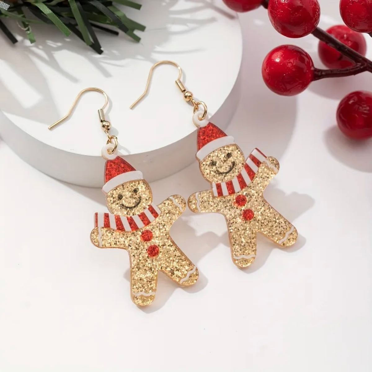 Aretes galleta navideña