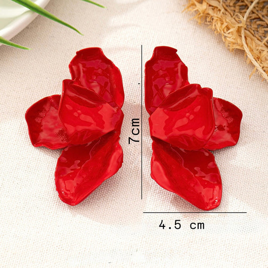 Aretes de abanico - rojos
