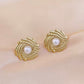 Aretes cruzados con perlita  - acero inoxidable