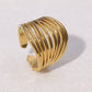 Anillo ajustable dorado - acero inoxidable