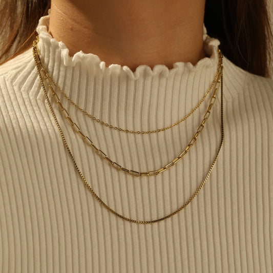 Collar capas dorado - acero inoxidable dorado