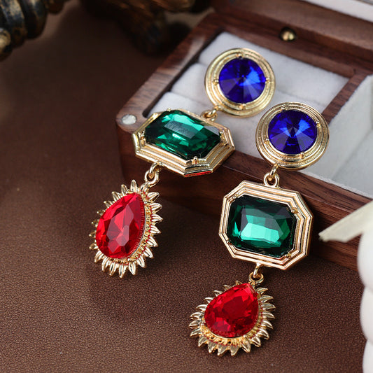 Aretes largos de colores