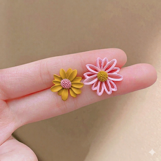 Aretes rosa y amarillo