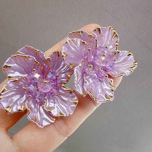 Aretes flores lilas