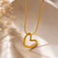 Collar dorado con corazón - acero inoxidable