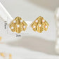 Aretes conchita con perlitas blancas - acero inoxidable