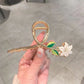 Pinza para cabello - flor blanca