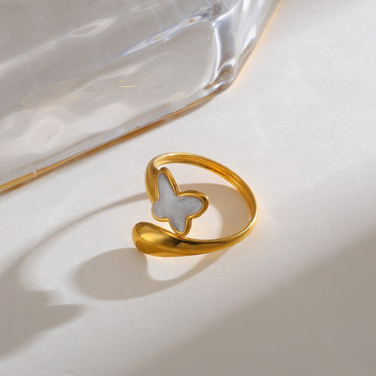 Anillo ajustable mariposa - acero inoxidable