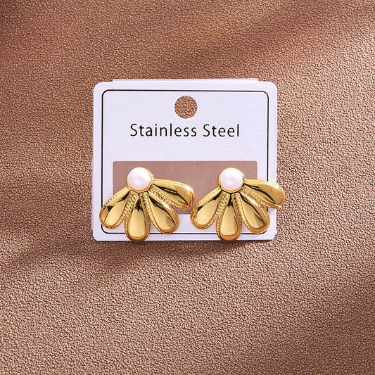 Aretes de hojitas - acero inoxidable