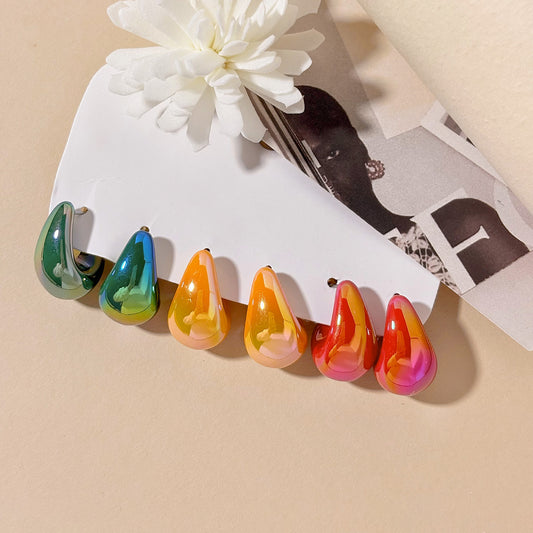 Set de 6 aretes canoa- colores