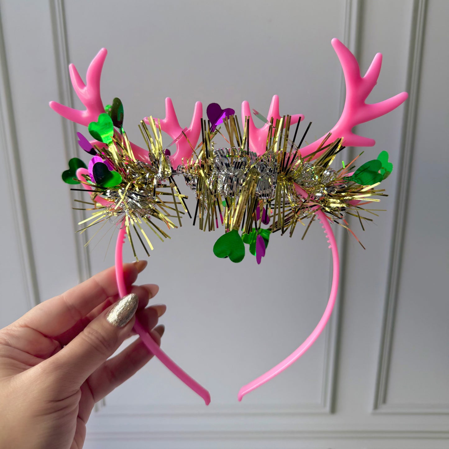 Diadema de reno- rosada