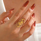 Anillo ajustable dorado- acero inoxidable
