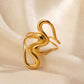Anillo ajustable dorado- acero inoxidable