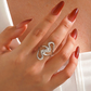 Anillo ajustable plateado- acero inoxidable