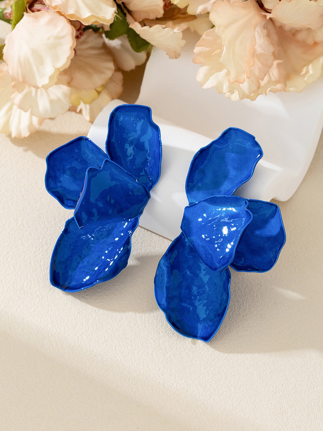 Aretes abanicos azules