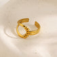Anillo ajustable dorado- acero inoxidable