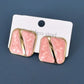 Aretes cuadrados rosados - acero inoxidable