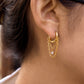 Aretes tipo Huggie con cadena - acero inoxidable