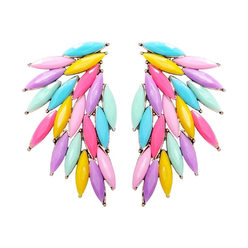 Aretes de abanico de colores