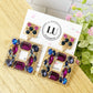Aretes cuadrados de colores
