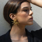 Aretes de soles dorados-acero inoxidable